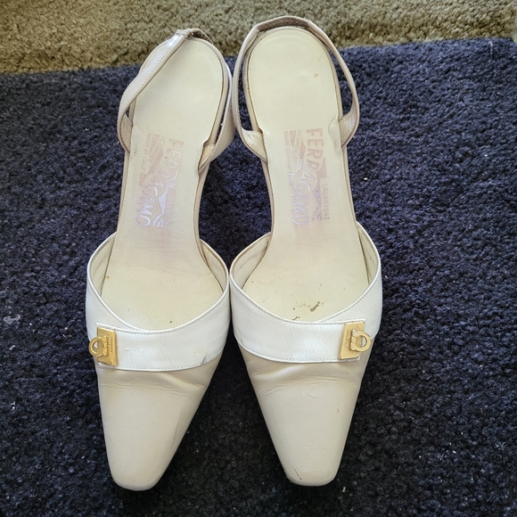 Salvatore Ferragamo mules kitten heels 5 5.5 vintage - Picture 10 of 11